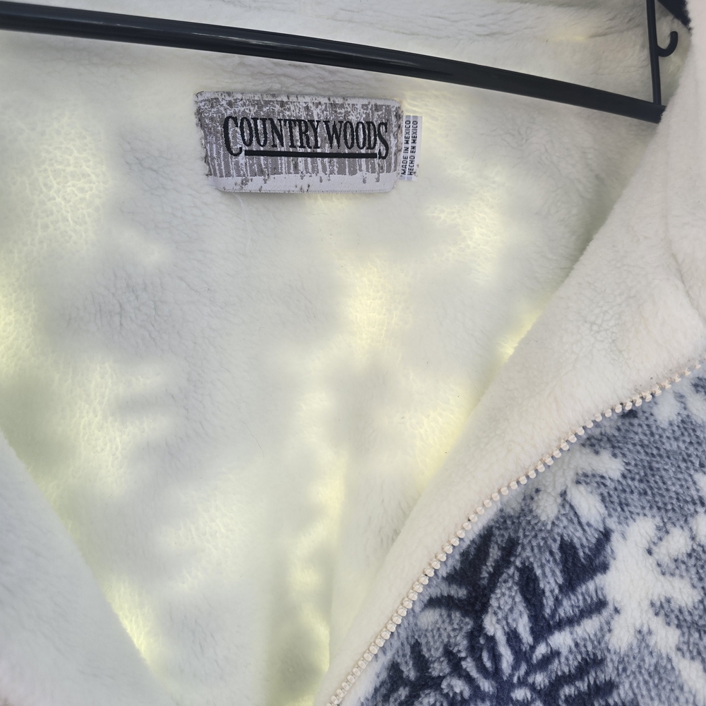 Women's Cozy Cream and Blue Teddy Jacket